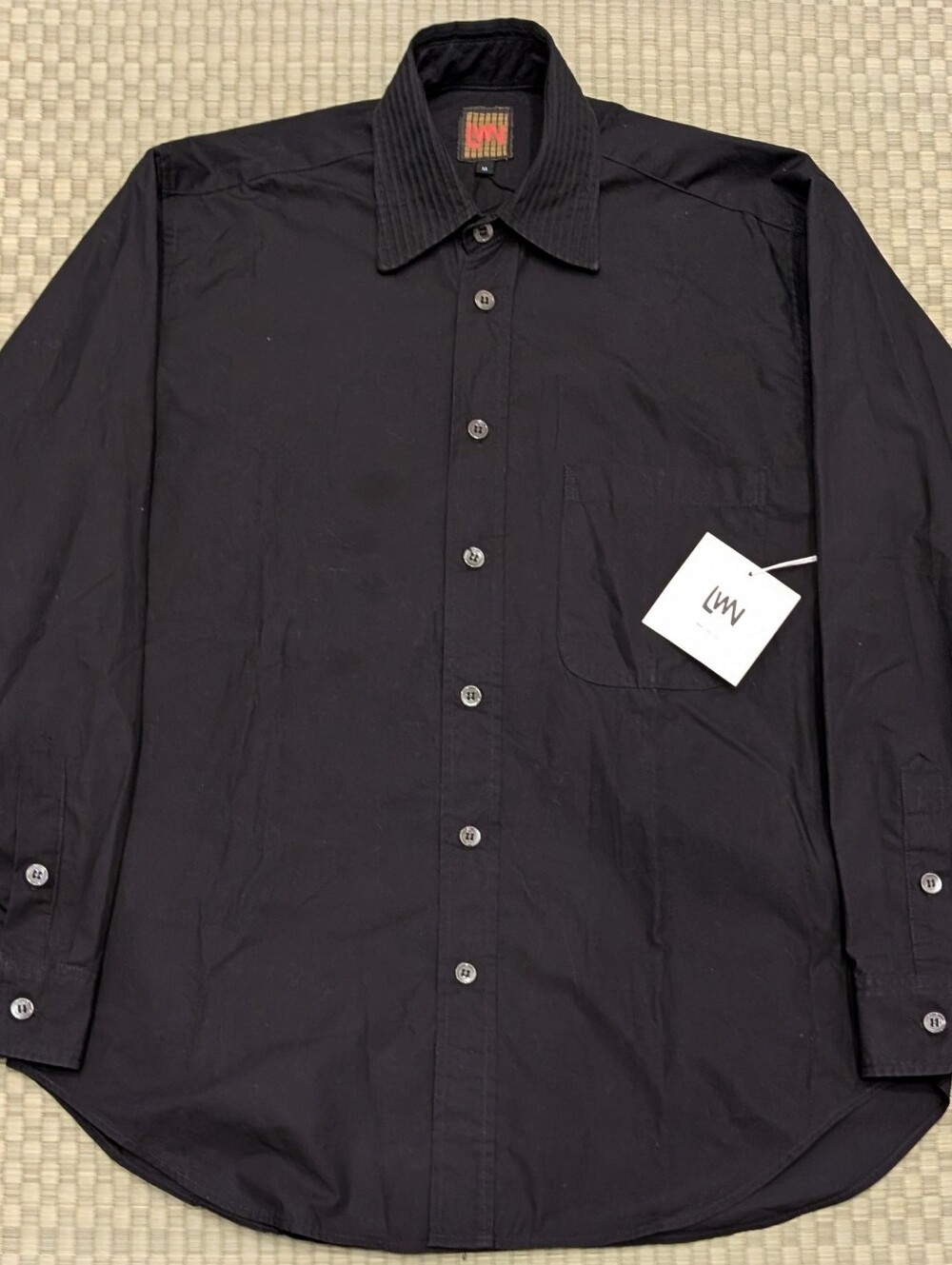 NWT LWN Ash Shirt in Black Pleat Poplin Women's Size Medium